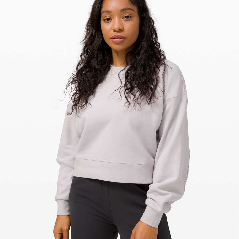 lululemon perfectly oversized crop crew -chrome